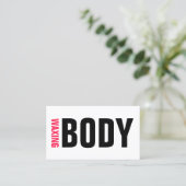 Body Waxing Wax Bold Zwart Roze Lettering Visitekaartje (Staand voorkant)