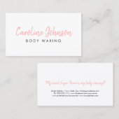 Body Waxing Wax Boutique Chalk Tekst Eenvoudig Visitekaartje (Voorkant / Achterkant)
