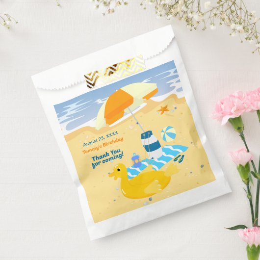 Bodyboard jongen leuk strand verjaardagsfeest bedankzakje (Gezegeld)