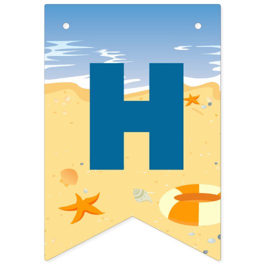 Bodyboard jongen strand Verjaardagsfeest Vlaggetjes (Tweede vlag)