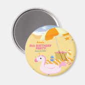 Bodyboard meisje leuk strand verjaardagsfeest magneet (Voorkant / Achterkant)