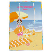 Bodyboard meisje leuk strand verjaardagsfeest medium cadeauzakje (Achterkant)