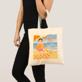 Bodyboard meisje leuk strand verjaardagsfeest tote bag (Voorkant (product))