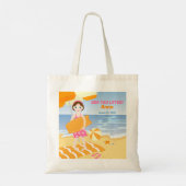 Bodyboard meisje leuk strand verjaardagsfeest tote bag (Achterkant)