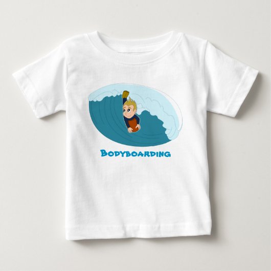 Bodyboarding boy cartoon T-shirt (Voorkant)