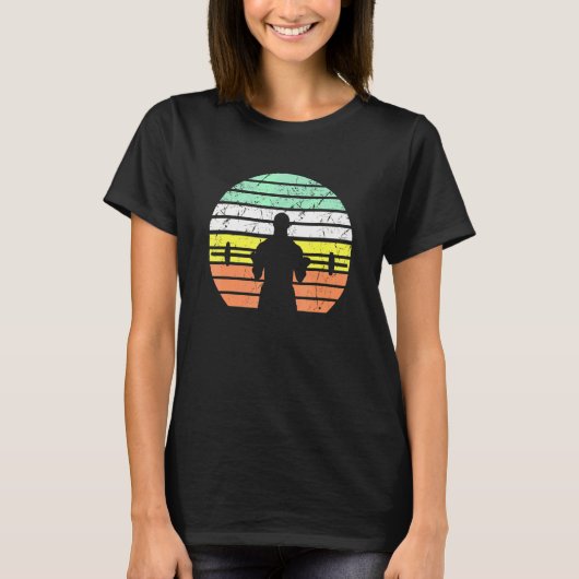 Bodybuilder Bicep Curl Weightlift Retro T-shirt (Voorkant)