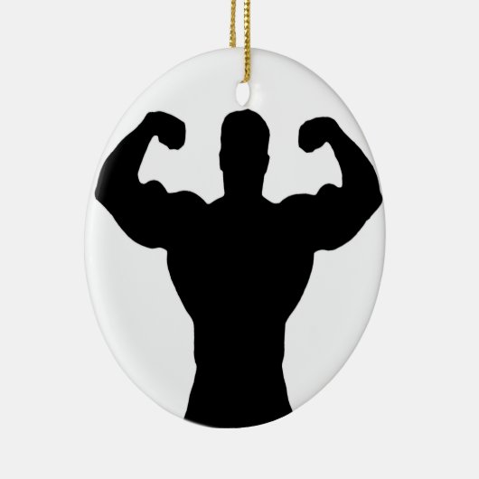bodybuilder buigspieren keramisch ornament (Rechts)