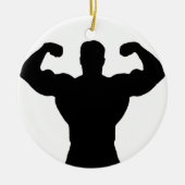 bodybuilder buigspieren keramisch ornament (Voorkant)