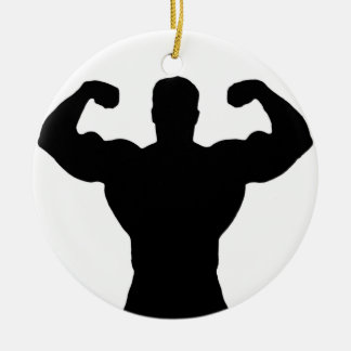 bodybuilder buigspieren keramisch ornament