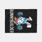 Bodybuilder Bunny Easter Bunnybuilder Fitness Gym Fleece Deken (Voorkant (Horizontaal))