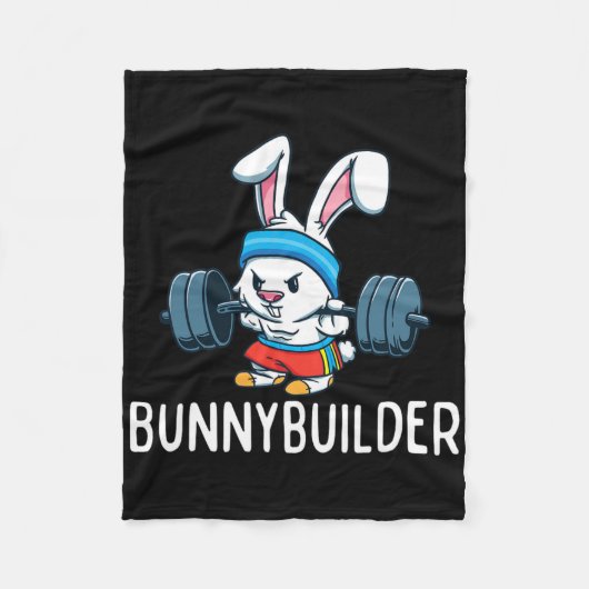 Bodybuilder Bunny Easter Bunnybuilder Fitness Gym Fleece Deken (Voorkant)