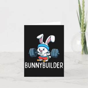 Bodybuilder Bunny Easter Bunnybuilder Fitness Gym Kaart