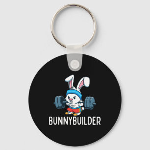 Bodybuilder Bunny Paas Konijn Bouwer Fitness Gym Sleutelhanger