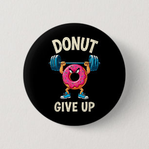 Bodybuilder Donut Geef Humor Gym Workout Joke M Ronde Button 5,7 Cm