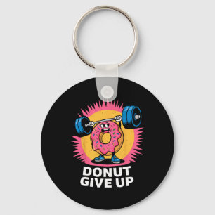 Bodybuilder Donut Geef Niet Op Humor Gym Workout G Sleutelhanger
