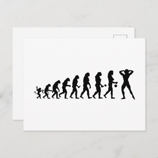 Bodybuilder Evolutionstheorie des Kraftsport Briefkaart (Voorkant / Achterkant)