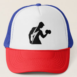 Bodybuilder Fitness Grafisch Rood Wit Blauwe Truck Trucker Pet