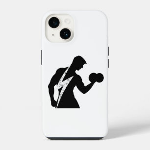 Bodybuilder Fitness Grafisch Witte iPhone Hoes 14 Hoesje