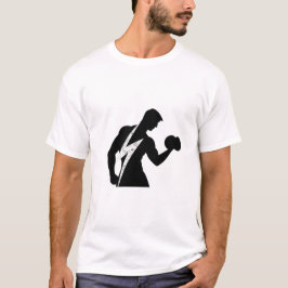 Bodybuilder Fitness Grafische Witte T-Shirt voor H