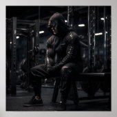 Bodybuilder Focussen op Volgende Lift Poster (Voorkant)