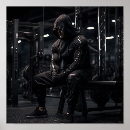 Bodybuilder Focussen op Volgende Lift Poster (Voorkant)