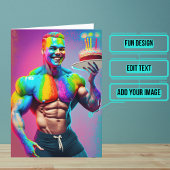 Bodybuilder Gay Birthday Kaart