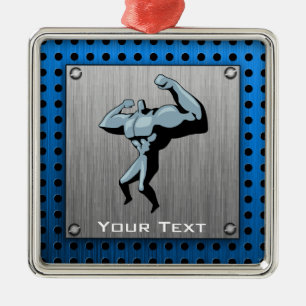 Bodybuilder, geborsteld metaal metalen ornament