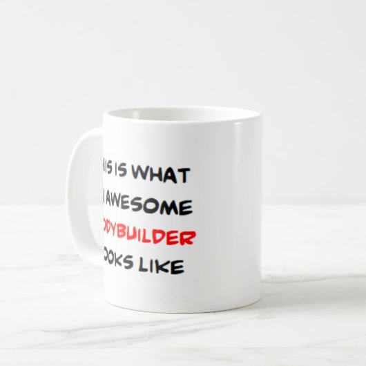 bodybuilder, geweldige koffiemok (Voorkant links)