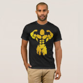 Bodybuilder Golden Folie T-shirt (Voorkant volledig)