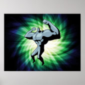 Bodybuilder; groen poster (Voorkant)