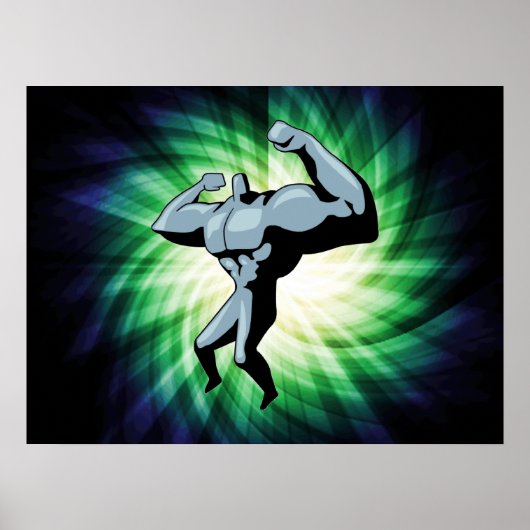 Bodybuilder; groen poster (Voorkant)