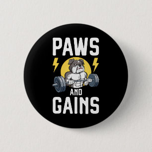 Bodybuilder Hondenliefhebber Gym Draag Fitness Wor Ronde Button 5,7 Cm