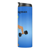 Bodybuilder Humoristische mannelijke stijl Persona Thermosbeker (Geroteerd rechts)