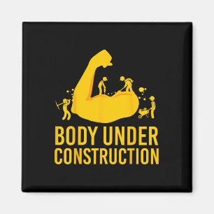 Bodybuilder in aanbouw Funny Gym Lichaam Magneet