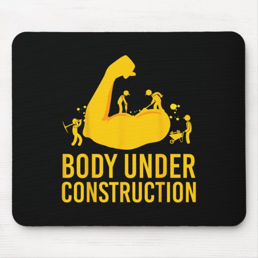 Bodybuilder in aanbouw Funny Gym Lichaam Muismat (Voorkant)