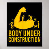 Bodybuilder in aanbouw Funny Gym Lichaam Poster (Voorkant)