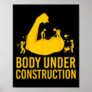 Bodybuilder in aanbouw Funny Gym Lichaam Poster