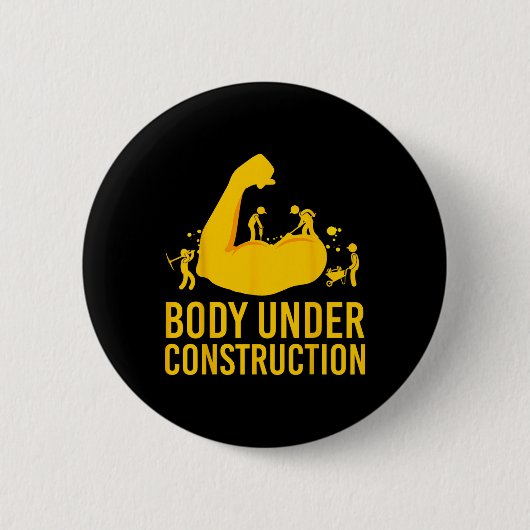 Bodybuilder in aanbouw Funny Gym Lichaam Ronde Button 5,7 Cm (Voorkant)