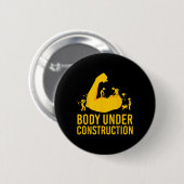 Bodybuilder in aanbouw Funny Gym Lichaam Ronde Button 5,7 Cm (Voorkant /achterkant)