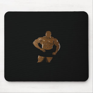 Bodybuilder in Pose – kracht en lepel voor Bodybu Muismat