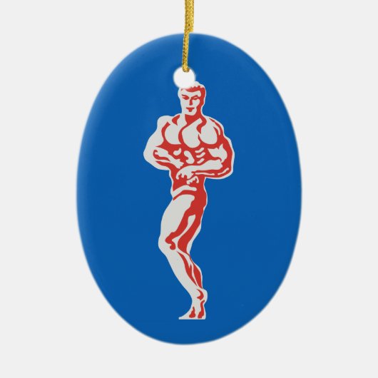 Bodybuilder Keramisch Ornament (Voorkant)