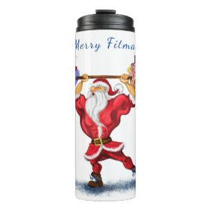 Bodybuilder Kerstman Funny Kerst Thermische Tumble Thermosbeker