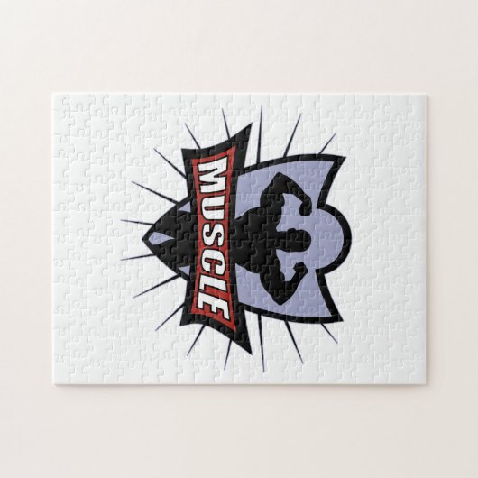 Bodybuilder Logo Legpuzzel (Horizontaal)