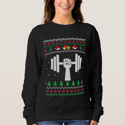 Bodybuilder met een lelijke kerstbeker als juffrou trui (Voorkant)