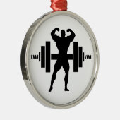 Bodybuilder Metalen Ornament (Rechts)
