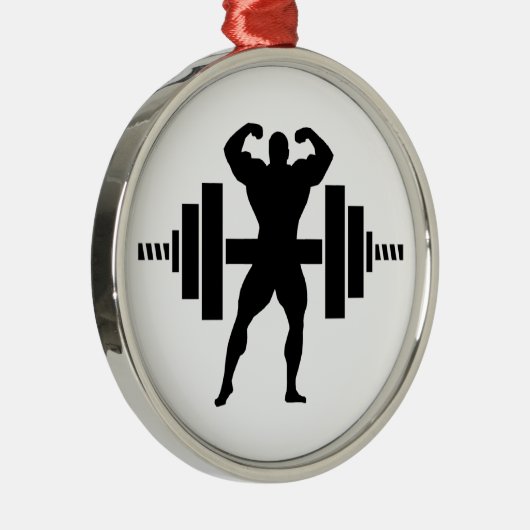 Bodybuilder Metalen Ornament (Rechts)