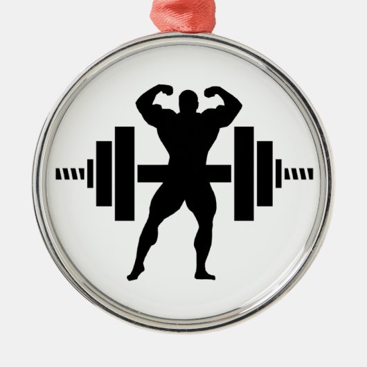 Bodybuilder Metalen Ornament (Voorkant)