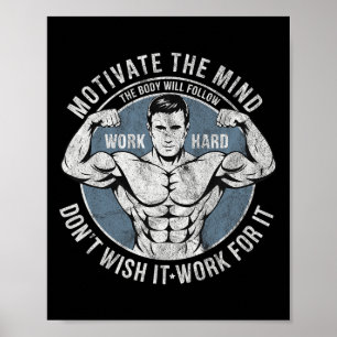 Bodybuilder Old School Vintage 80s Gewichtssport B Poster