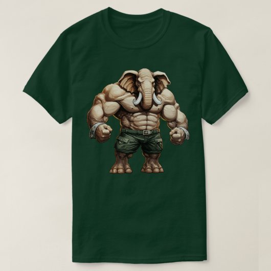Bodybuilder Olifant 2 T-shirt (Design voorkant)