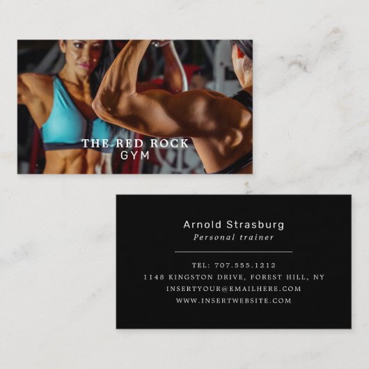 Bodybuilder, Personal Trainer, Gym Instructor Visitekaartje (Voorkant / Achterkant)